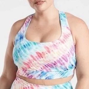 Athleta Plus Size Rainbow Tie-Dye Love Proudly Bra D-DD 2X